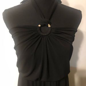 White House Black Market Black Halter Maxi Dress XS